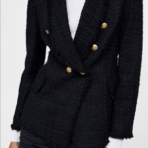 Tweed black blazer from zara